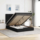osmannisk sengeramme med madras 140x190 cm stof sort
