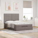 osmannisk sengeramme med madras 140x190 cm stof gråbrun