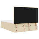 osmannisk sengeramme med madras 140x190 cm stof cremefarvet