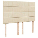 osmannisk sengeramme med madras 140x190 cm stof cremefarvet
