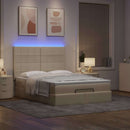 osmannisk sengeramme med madras 140x200 cm stof cremefarvet