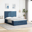 osmannisk sengeramme med madras 140x200 cm stof blå