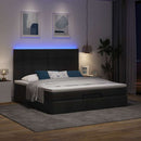 osmannisk sengeramme med madras 160x200 cm stof sort