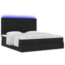 osmannisk sengeramme med madras 160x200 cm stof sort