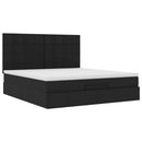 osmannisk sengeramme med madras 160x200 cm stof sort