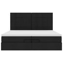 osmannisk sengeramme med madrasser 200x200 cm stof sort