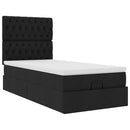 ottoman seng med madras & LEDs 80x200 cm stof sort