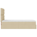 osmannisk sengeramme med madras 90x190 cm stof cremefarvet