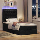 osmannisk sengeramme med madras 100x200 cm stof sort