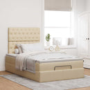osmannisk sengeramme med madras 120x190 cm stof cremefarvet