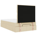 osmannisk sengeramme med madras 120x200 cm stof cremefarvet