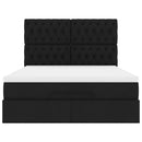 osmannisk sengeramme med madras 140x190 cm stof sort