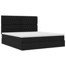 osmannisk sengeramme med madras 160x200 cm stof sort