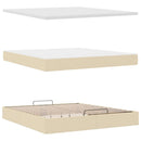 osmannisk sengeramme med madras 160x200 cm stof cremefarvet