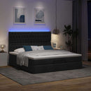 osmannisk sengeramme med madras 180x200 cm stof sort