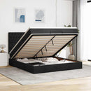 osmannisk sengeramme med madras 180x200 cm stof sort