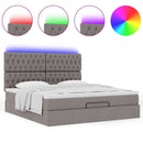 osmannisk sengeramme med madras 180x200 cm stof gråbrun