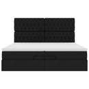 osmannisk sengeramme med madrasser 200x200 cm stof sort