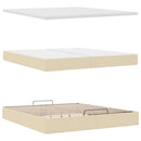 osmannisk sengeramme med madrasser 200x200 cm stof cremefarvet