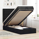 ottoman seng med madras & LEDs 80x200 cm stof sort