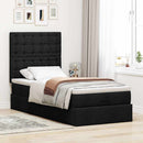 osmannisk sengeramme med madras 90x200 cm stof sort