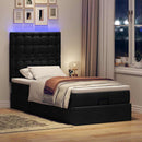 osmannisk sengeramme med madras 100x200 cm stof sort