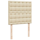 osmannisk sengeramme med madras 100x200 cm stof cremefarvet