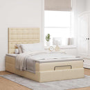 osmannisk sengeramme med madras 120x200 cm stof cremefarvet