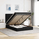 osmannisk sengeramme med madras 140x190 cm stof sort