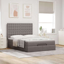 osmannisk sengeramme med madras 140x190 cm stof gråbrun