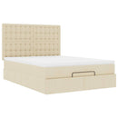 osmannisk sengeramme med madras 140x190 cm stof cremefarvet