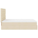 osmannisk sengeramme med madras 140x190 cm stof cremefarvet