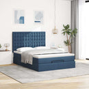 osmannisk sengeramme med madras 140x190 cm stof blå