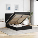 osmannisk sengeramme med madras 140x200 cm stof sort
