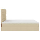 osmannisk sengeramme med madras 160x200 cm stof cremefarvet