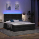 osmannisk sengeramme med madrasser 200x200 cm stof sort