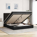 osmannisk sengeramme med madrasser 200x200 cm stof sort