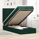 osmannisk sengeramme med madrasser 90x200 cm fløjl mørkegrøn
