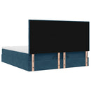 Ottoman seng med madrasser & LEDs Mørkeblå 200x200cm Fløjl