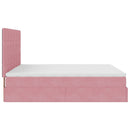 osmannisk sengeramme med madrasser 200x200 cm fløjl lyserød