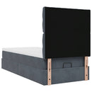 osmannisk sengeramme med madrasser 100x200 cm fløjl mørkegrå