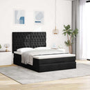osmannisk sengeramme med madrasser 140x200 cm fløjl sort
