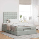 osmannisk sengeramme med madrasser 120x190 cm fløjl lysegrå
