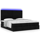 osmannisk sengeramme med madrasser 180x200 cm stof sort