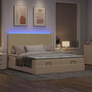 osmannisk sengeramme med madrasser 180x200 cm stof cremefarvet