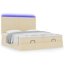 osmannisk sengeramme med madrasser 180x200 cm stof cremefarvet