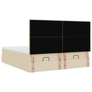 osmannisk sengeramme med madrasser 180x200 cm stof cremefarvet