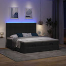 osmannisk sengeramme med madrasser 160x200 cm stof sort