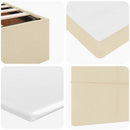 osmannisk sengeramme med madrasser 160x200 cm stof cremefarvet