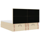 osmannisk sengeramme med madrasser 160x200 cm stof cremefarvet
